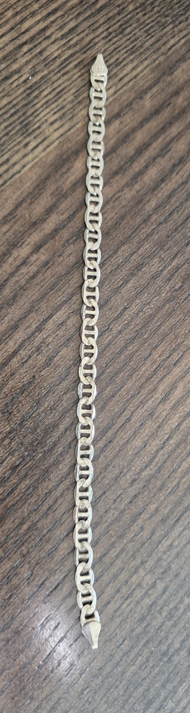 925 Sterling Silver Flat Mariner link bracelet 7"  5 grams - photo 5
