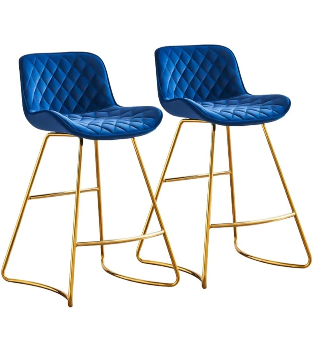 Velvet Bar Stools and Round Pub Table Set - photo 2