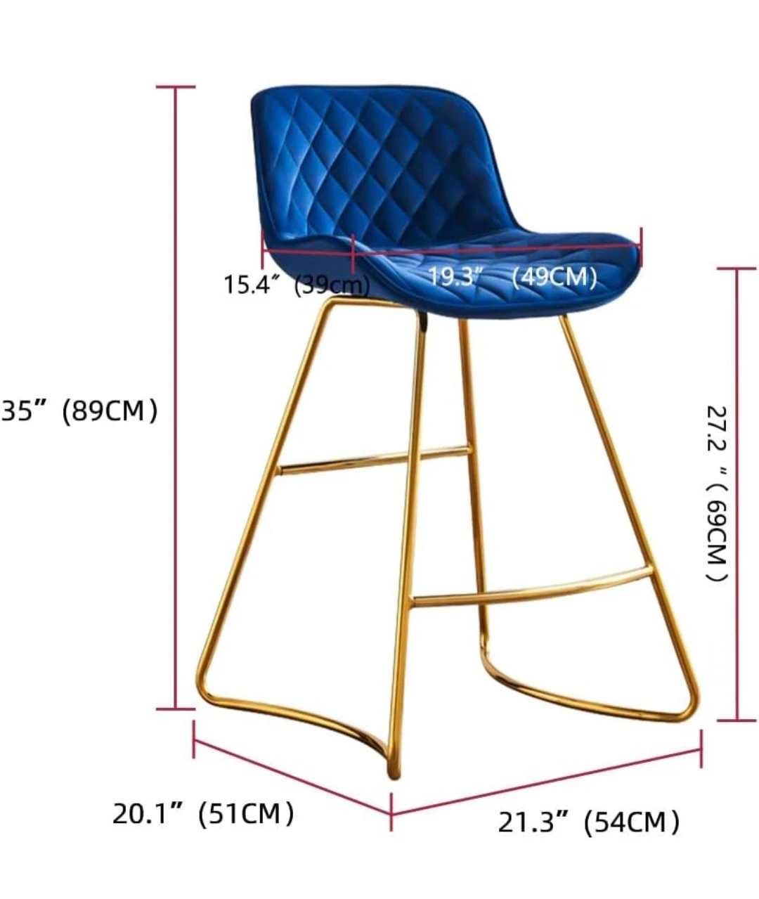 Velvet Bar Stools and Round Pub Table Set - photo 3