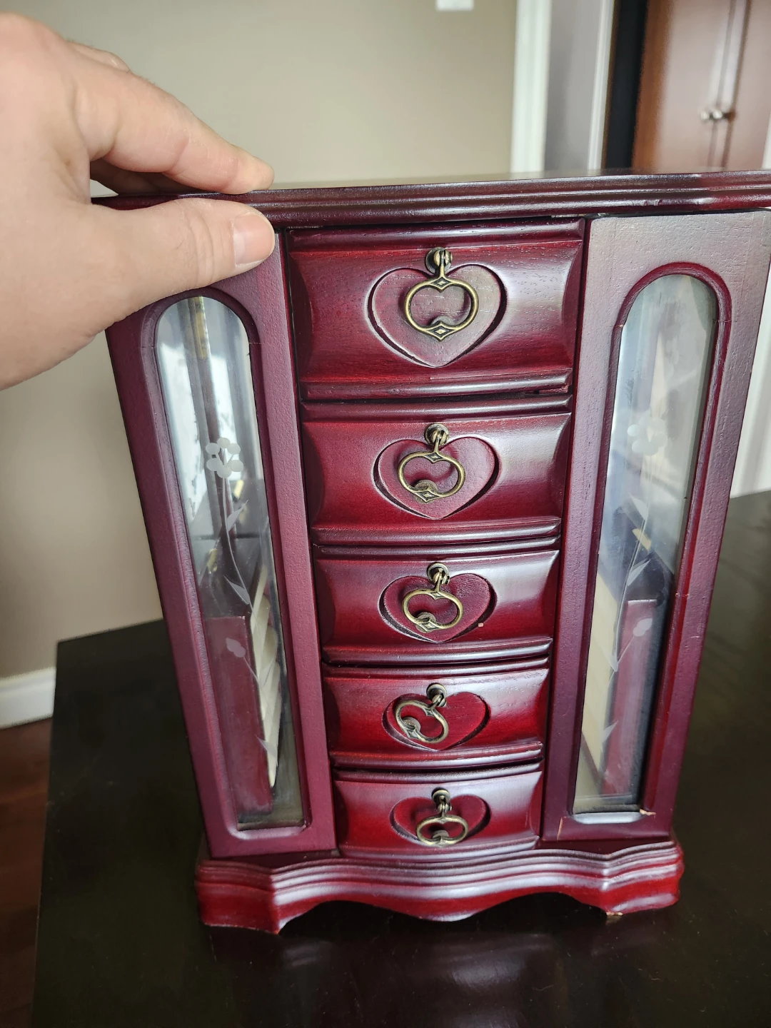 Wooden Jewelry Box with 5 Drawers - photo 2
