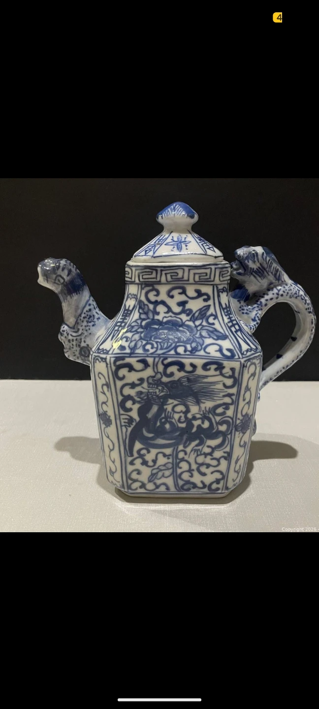 Chinese Blue and White Porcelain Teapot