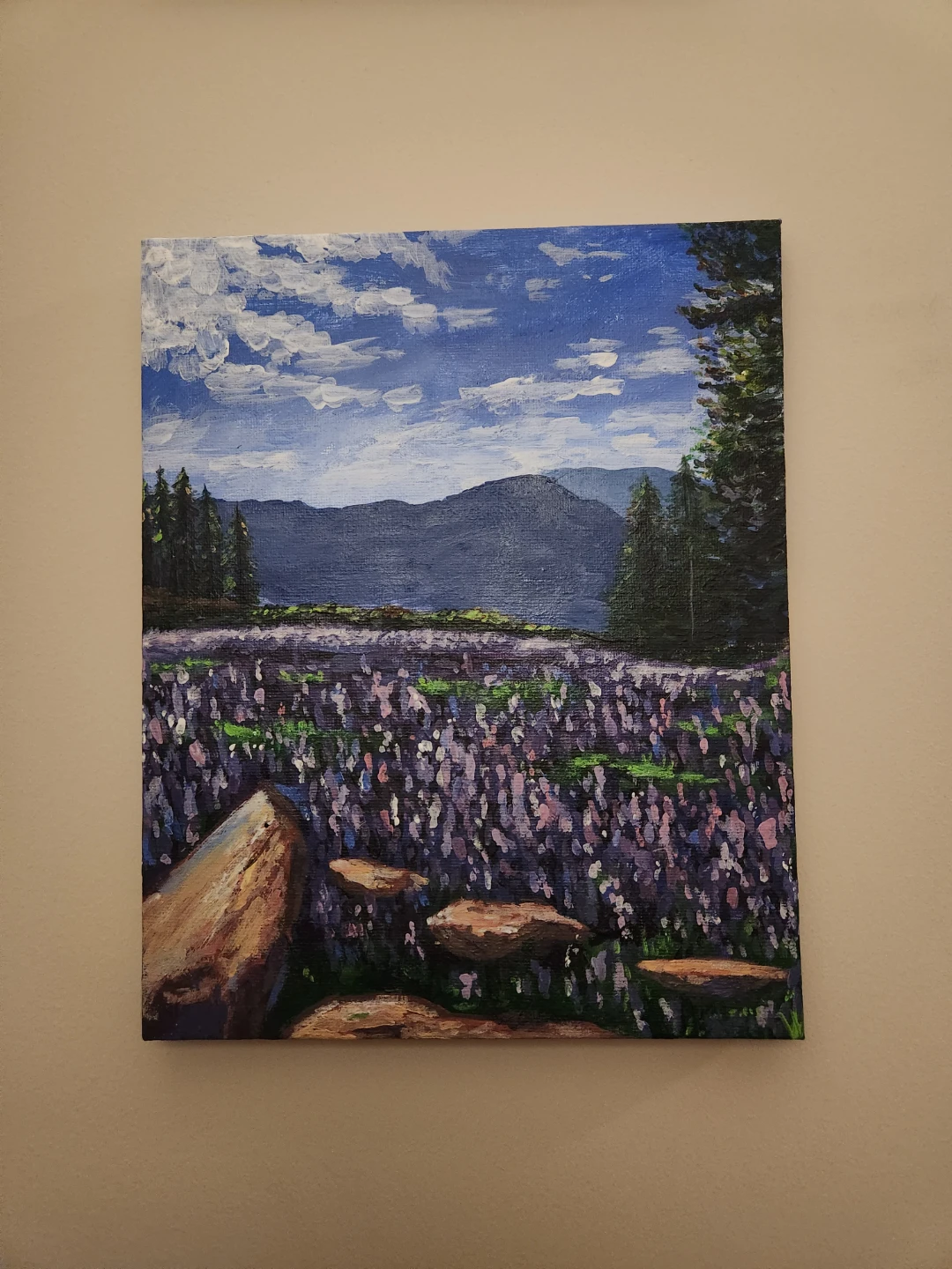 Canvas Print - Landscape Painting of Lavender Field