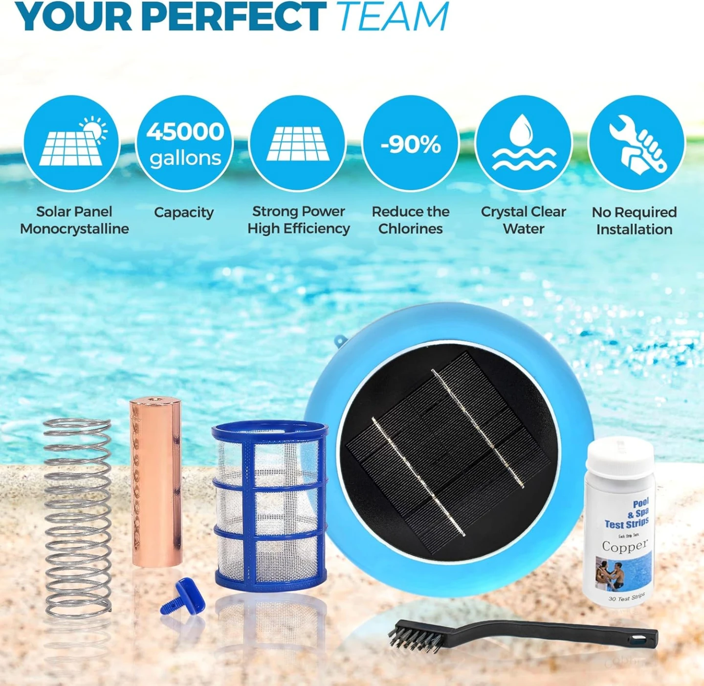 Pool Ionizer - Solar Powered, Blue - photo 5