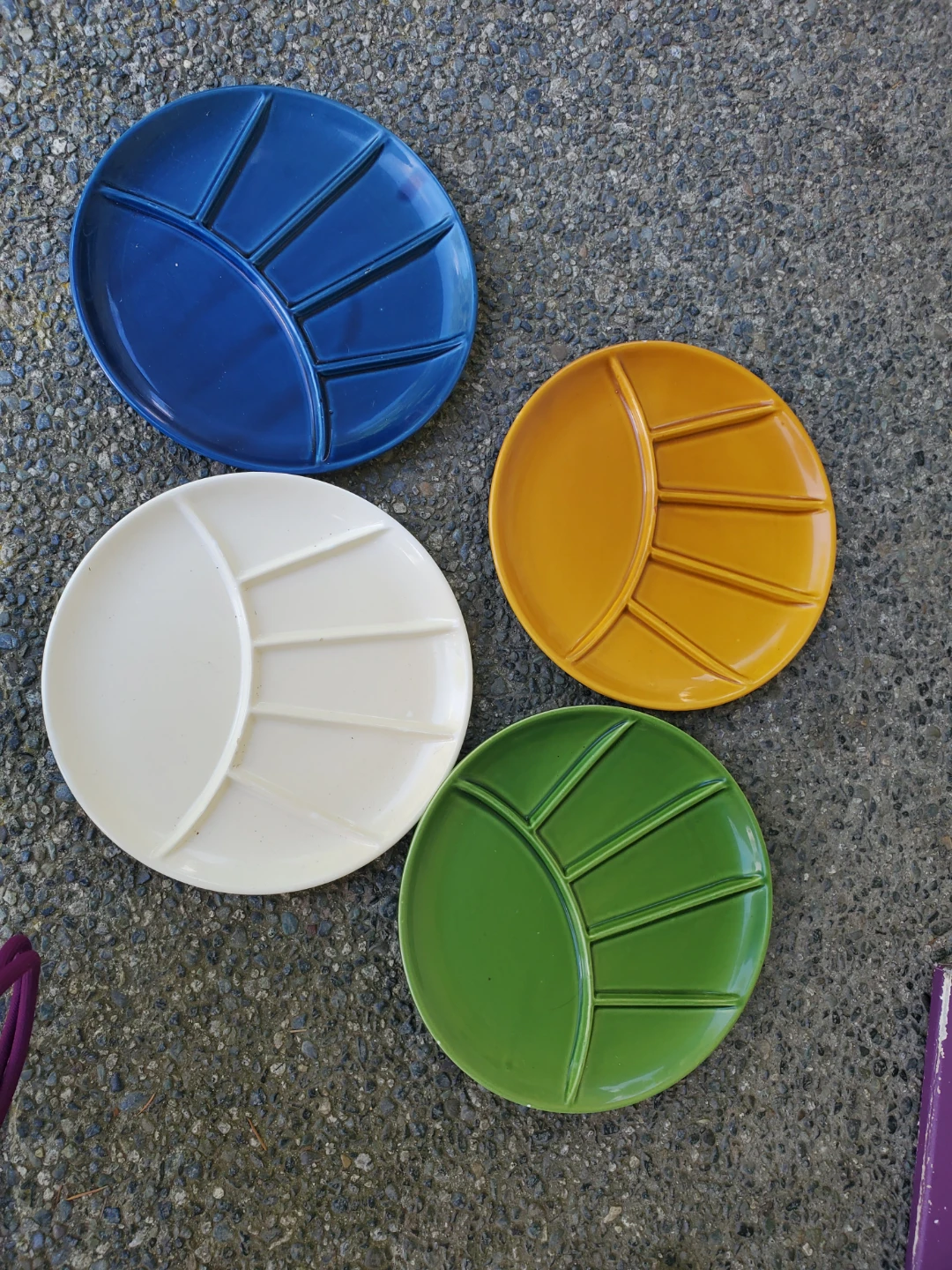 Set of 4 Divided Appetizer Plates