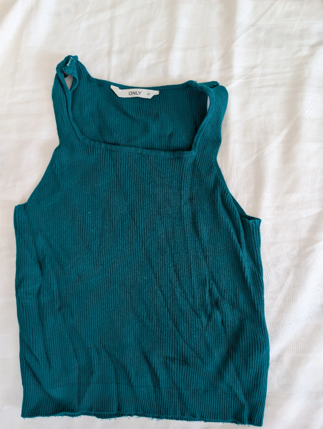 ONLY Ribbed Tank Top - Teal - Size XS