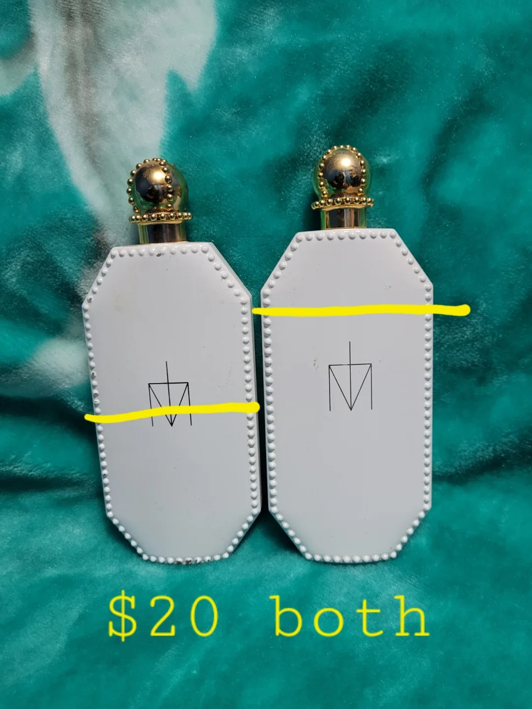 Two White Perfume Bottles