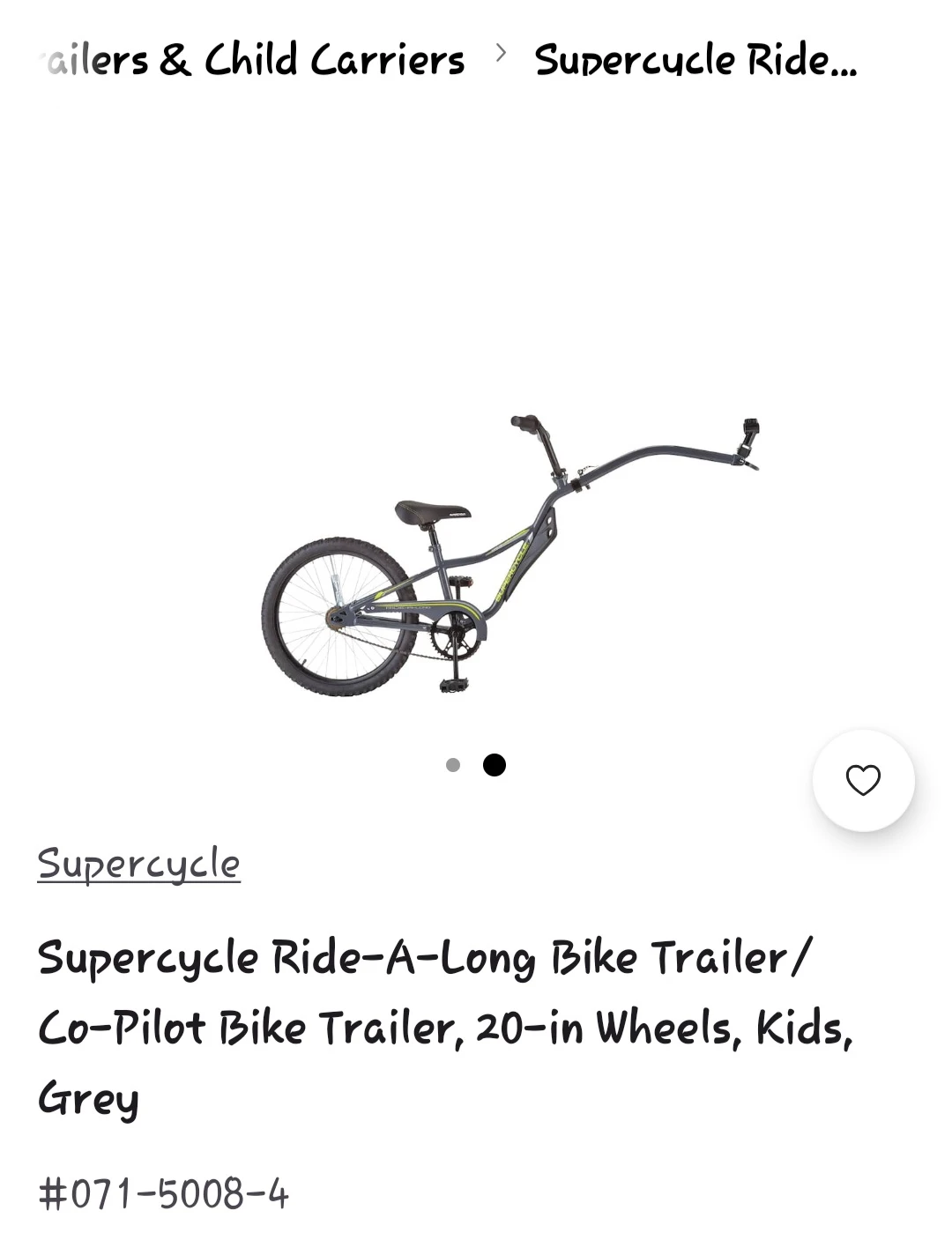 Supercycle Ride-A-Long Bike Trailer