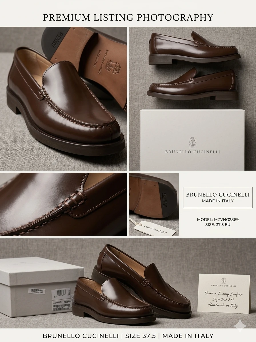 Brunello Cucinelli Brown Leather Loafers - Size 37.5 EU