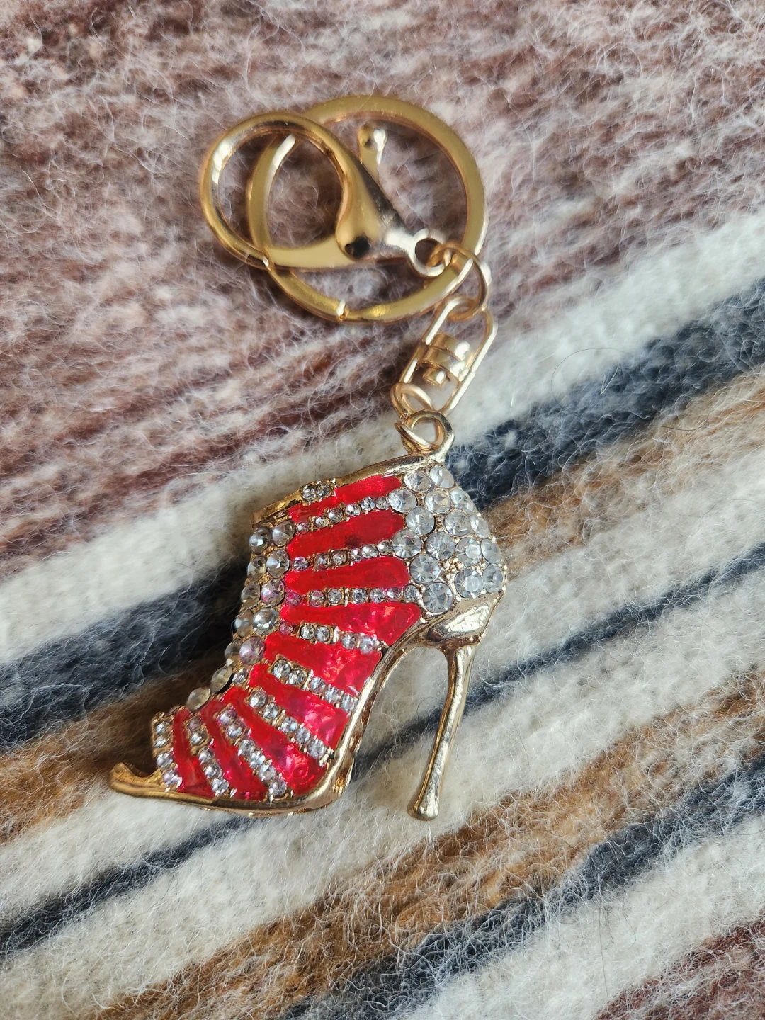 Rhinestone High Heel Shoe Keychain