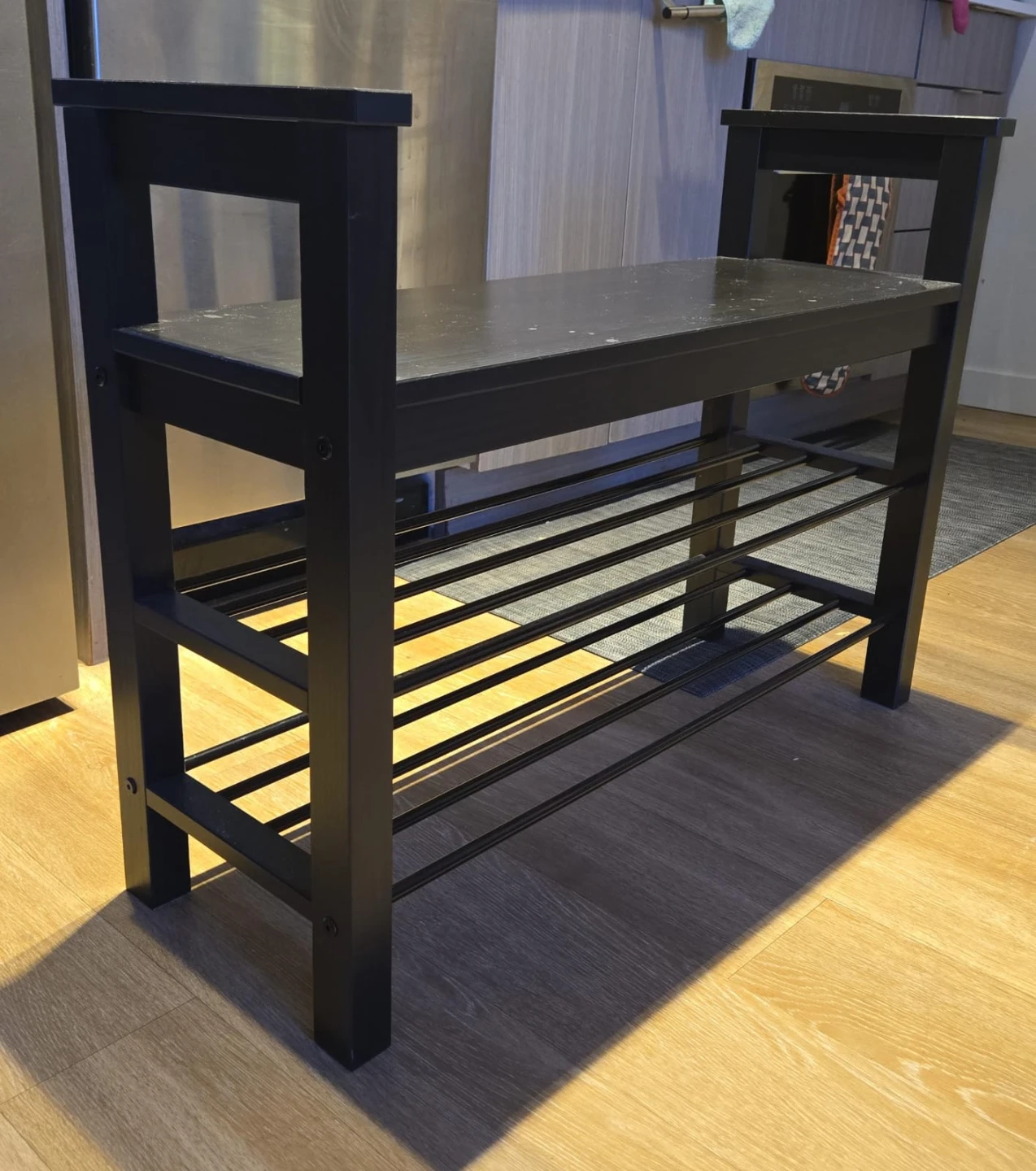 Black Shoe Rack Bench