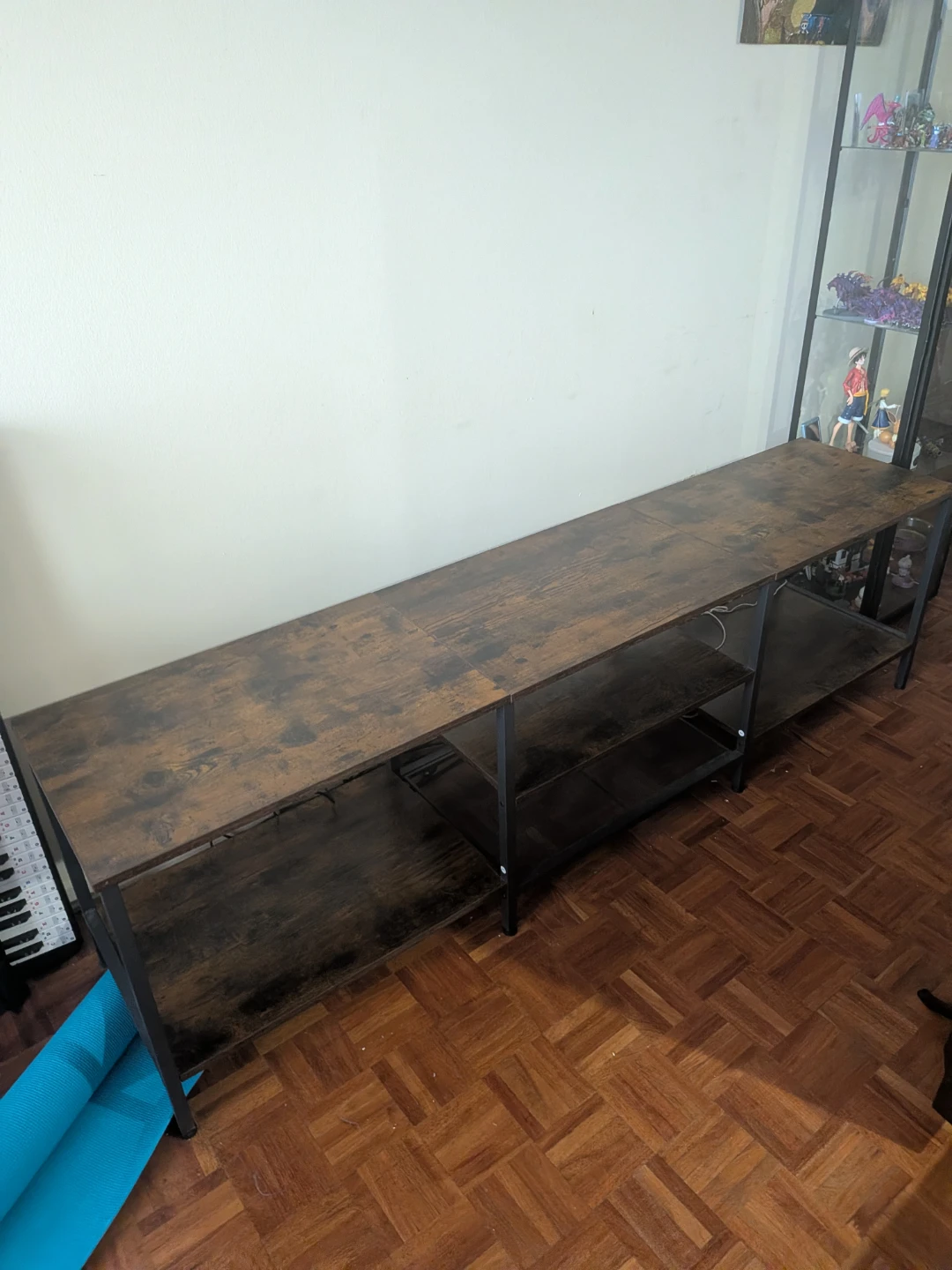 HOOBRO TV Stand Rustic Brown & Black - photo 2