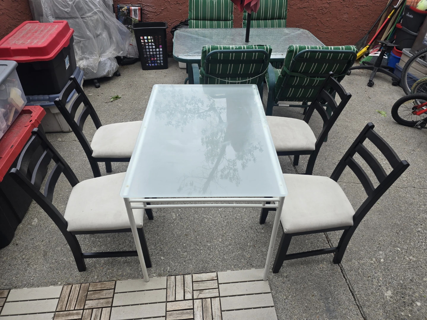 LYRESTAD Table frosted glass, white - IKEAPEDIA and 4 chairs - photo 2