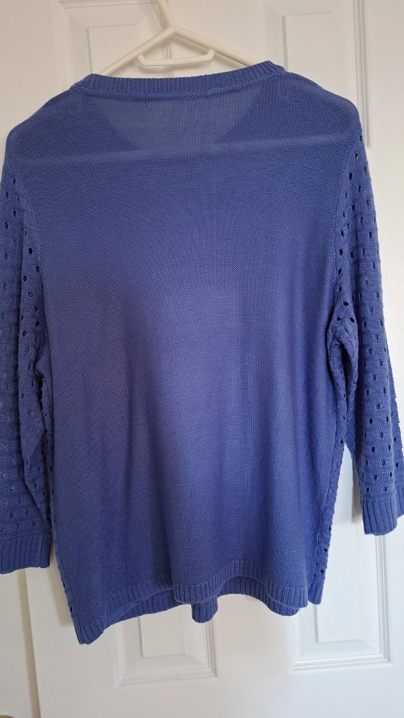 Blue women's knit sweater - photo 2