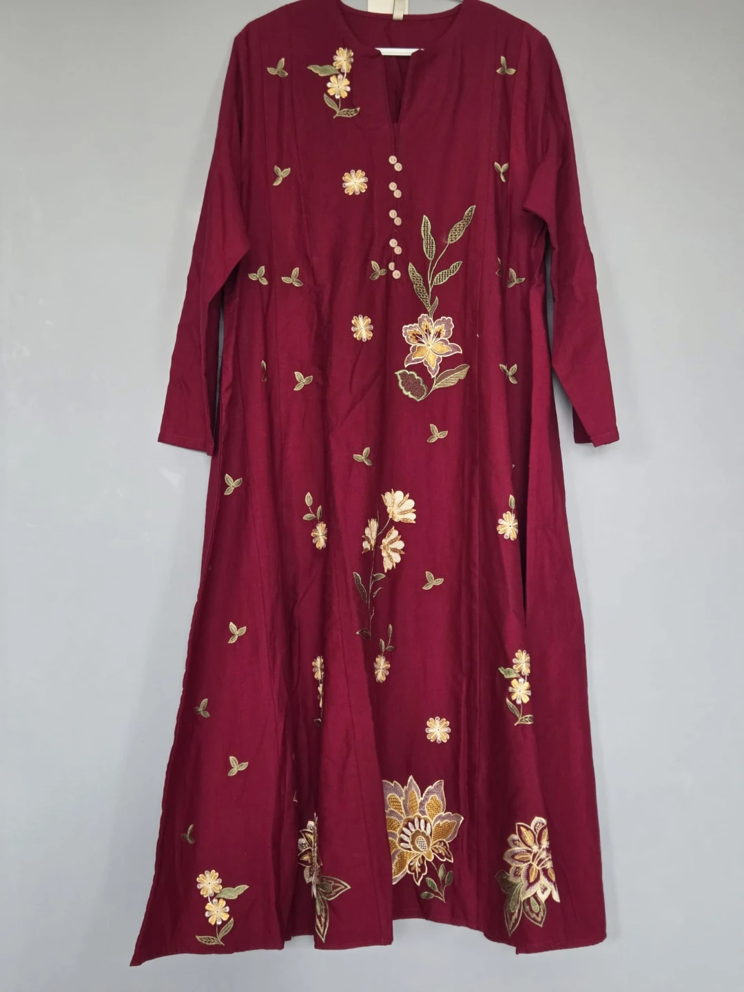 Maroon Embroidered Dress