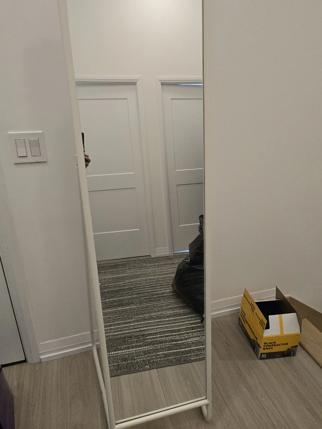 IKEA White Full Length Mirror with Stand