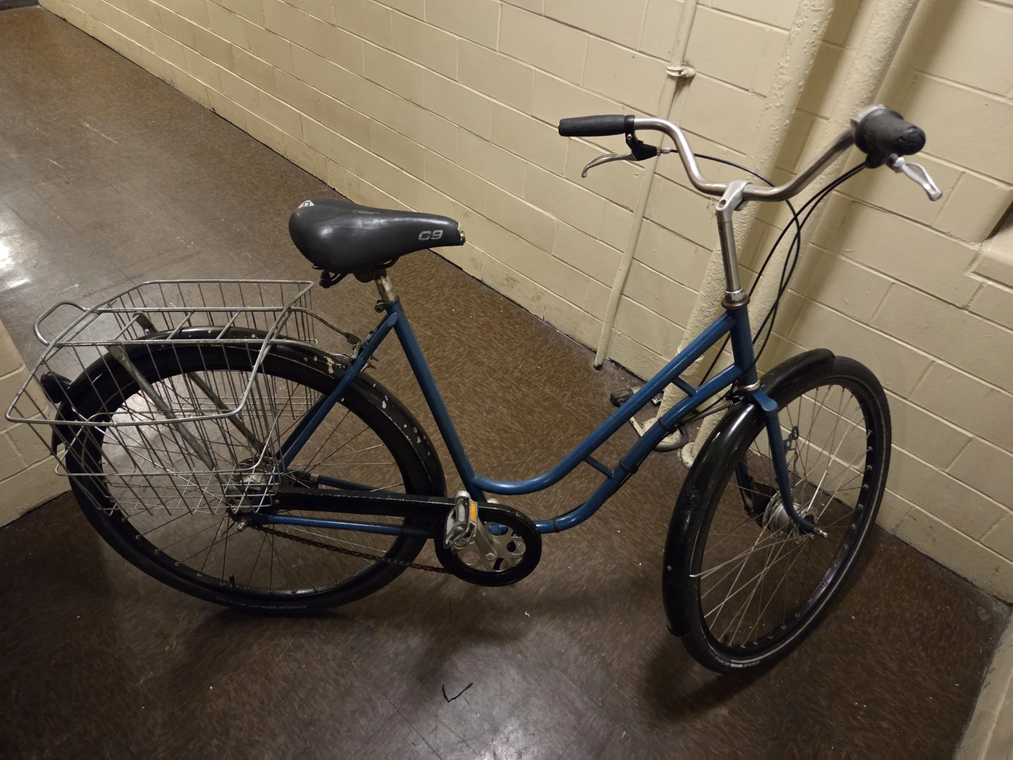 Blue Cruiser Bike with Rear Rack