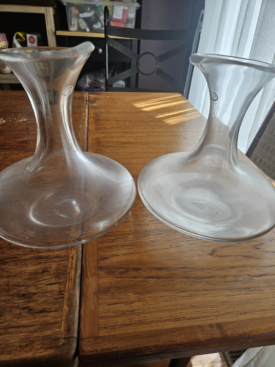 Pair of matching wine decanters