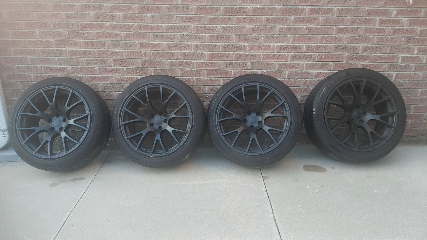 Set of 4 Matte Black 20-inch Rims and Tires