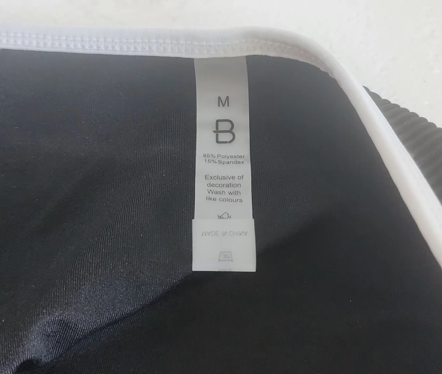 Black Ribbed High-Waisted Bikini Bottoms - Size M - photo 2