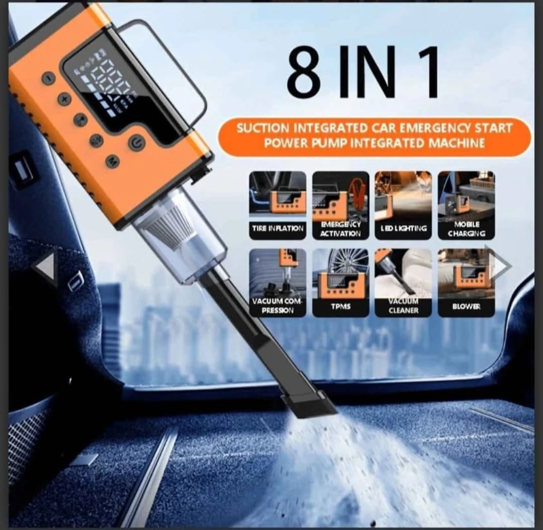 8-in-1 Car Emergency Jump Starter with Air Pump and Vacuum - photo 2