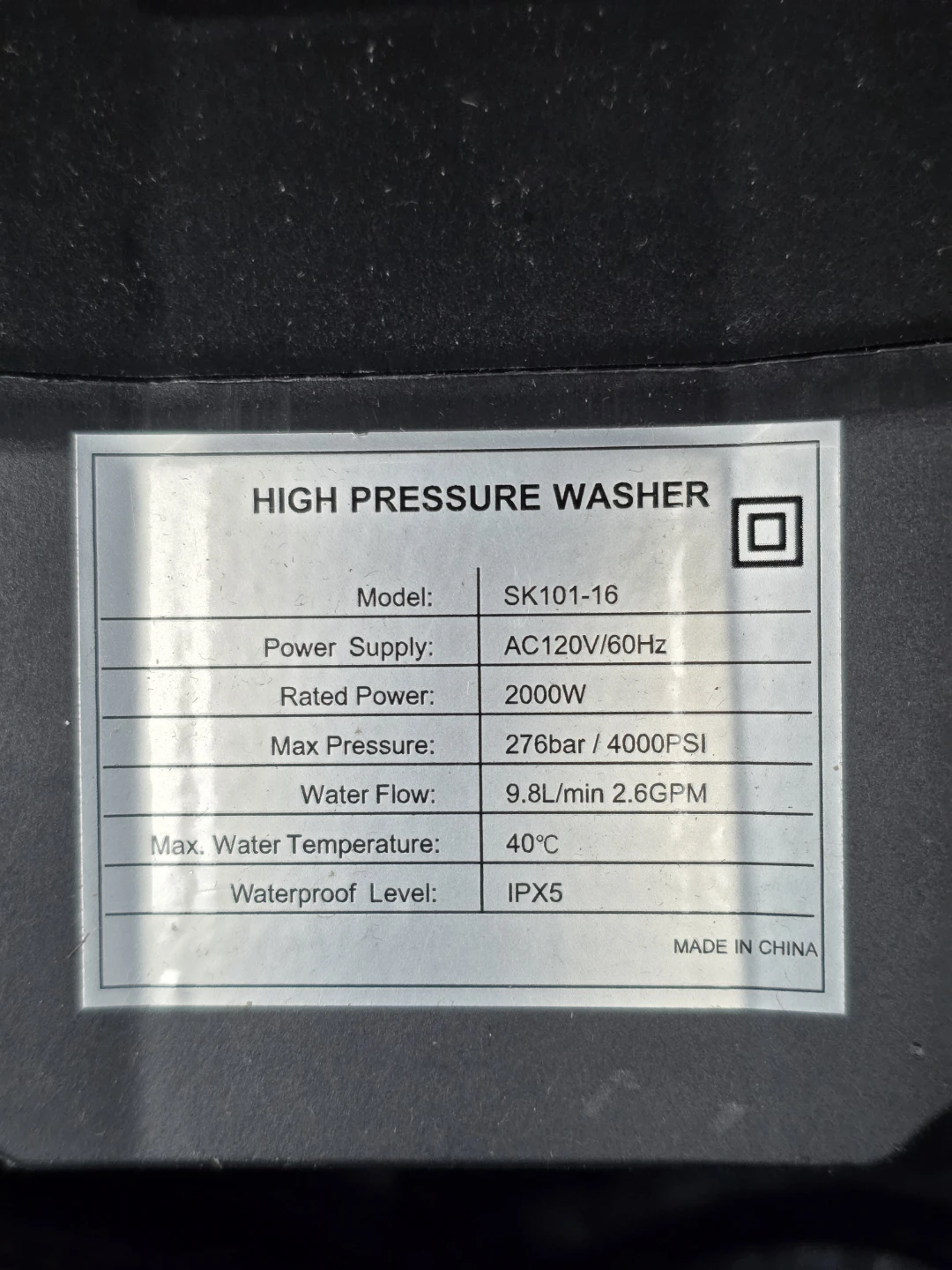 NEXPOW High Pressure Washer Box - photo 4
