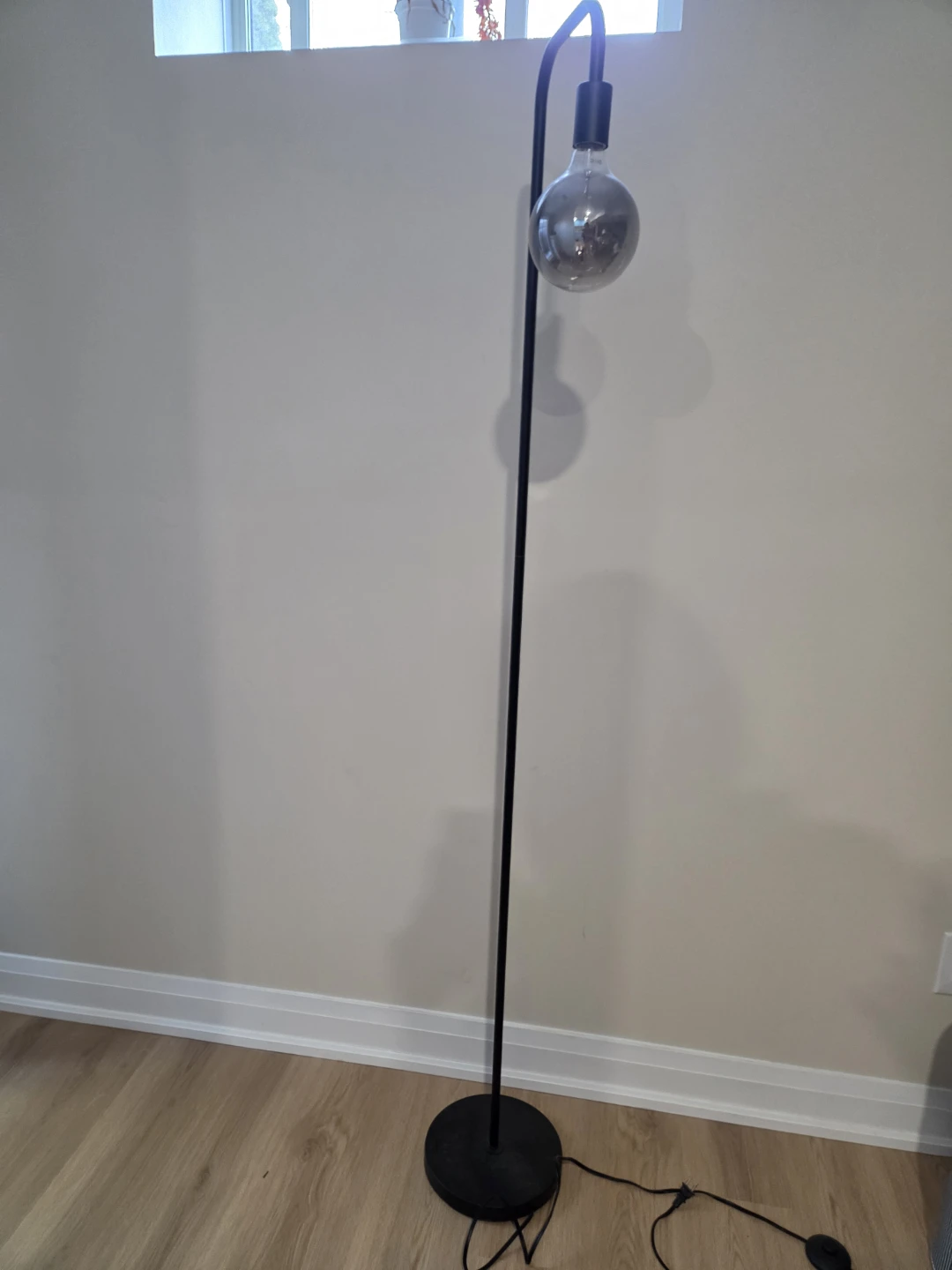 Black Floor Lamp with Large Edison Bulb