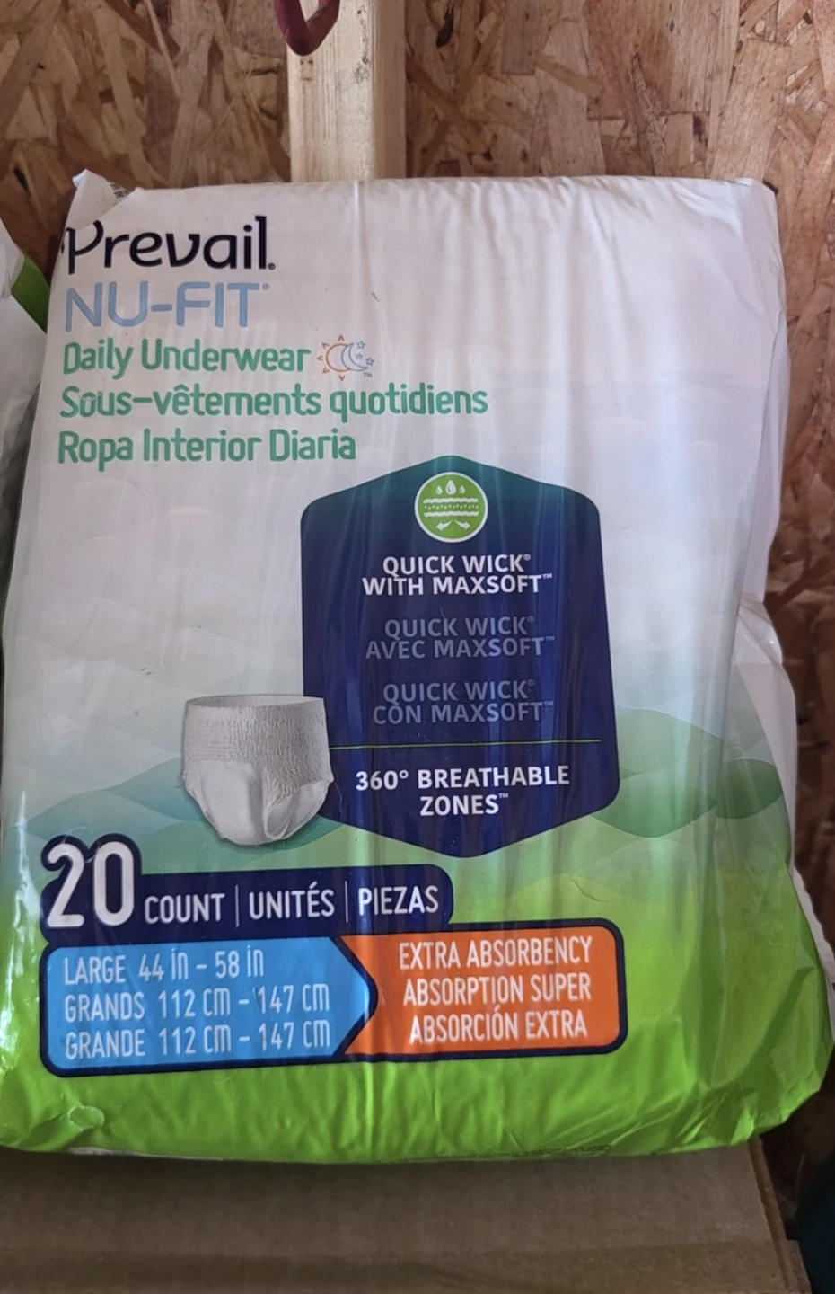 Prevail NU-FIT Daily Underwear - Large (20 Count)