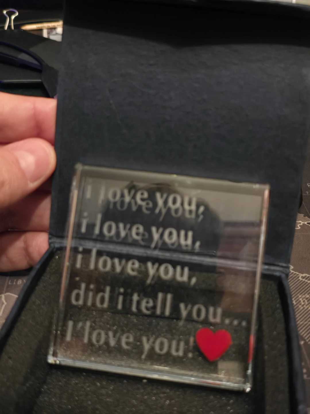 Crystal "I Love You" Keepsake with Heart