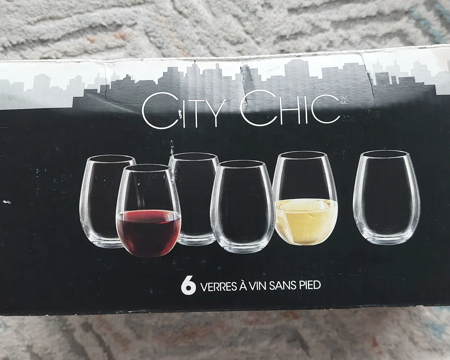 City Chic Stemless Wine Glasses