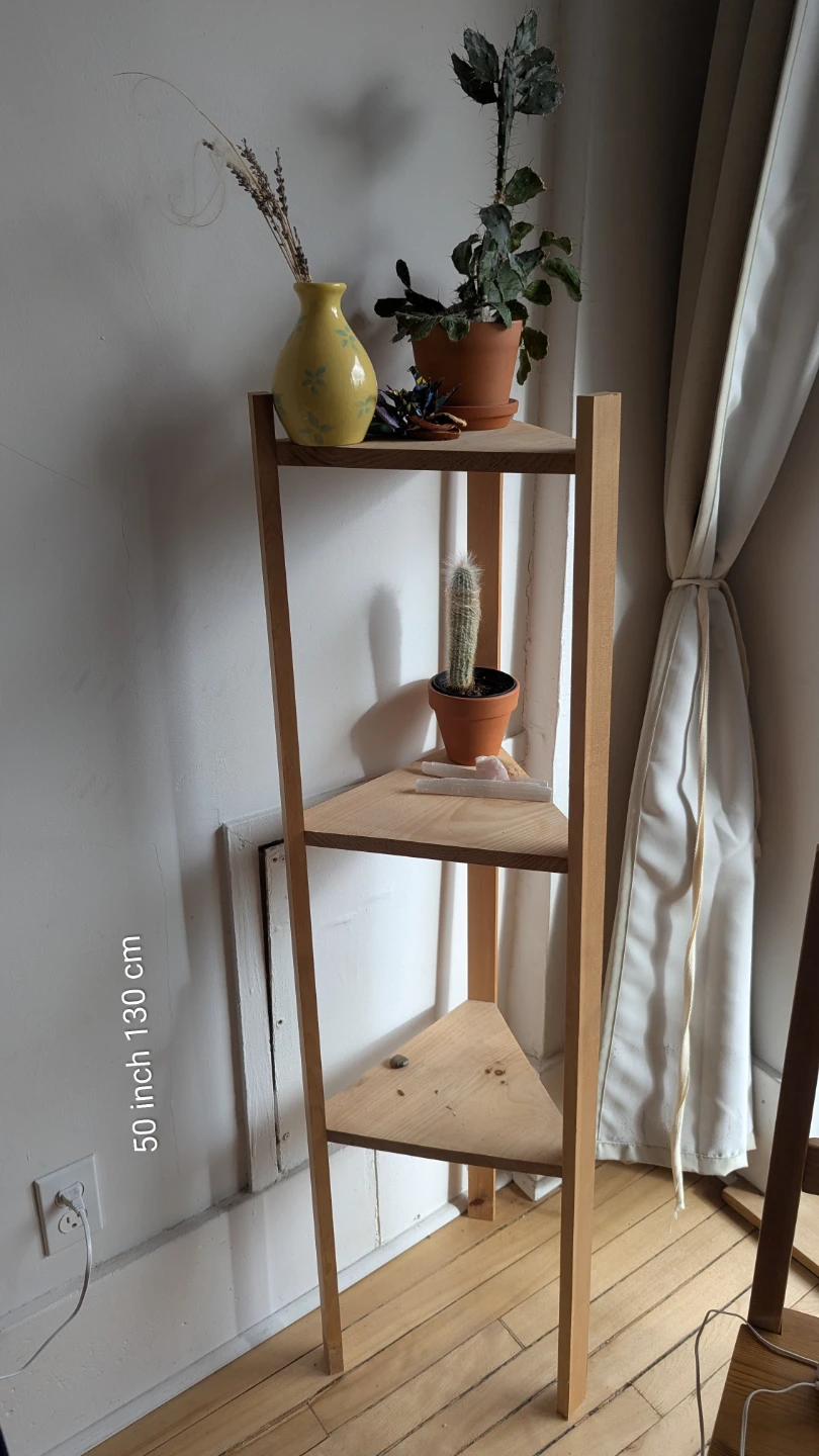 Wooden Corner Shelf Unit/ étagère coin de mur
