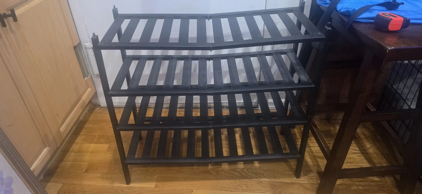 Black 4 tier wooden shoe rack - photo 2