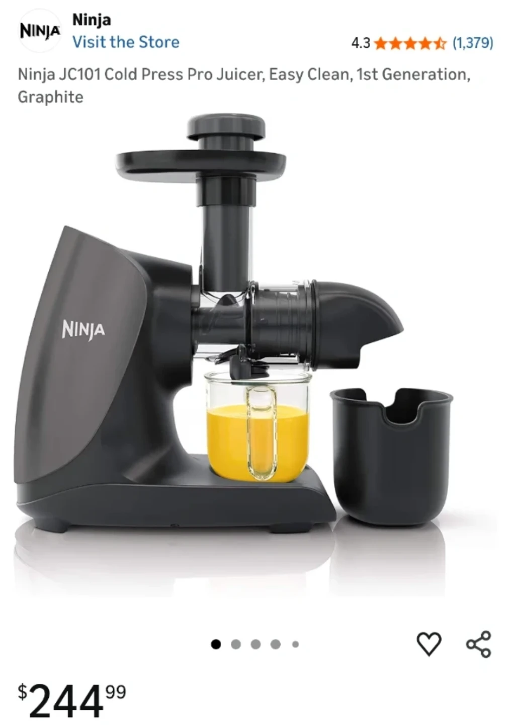 Ninja Cold Press Juicer Pro JC101, Graphite - photo 2