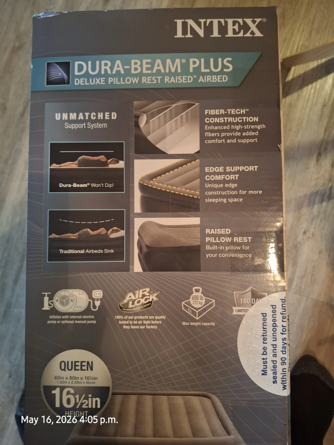 Intex Dura-Beam Plus Queen Air Mattress - photo 3