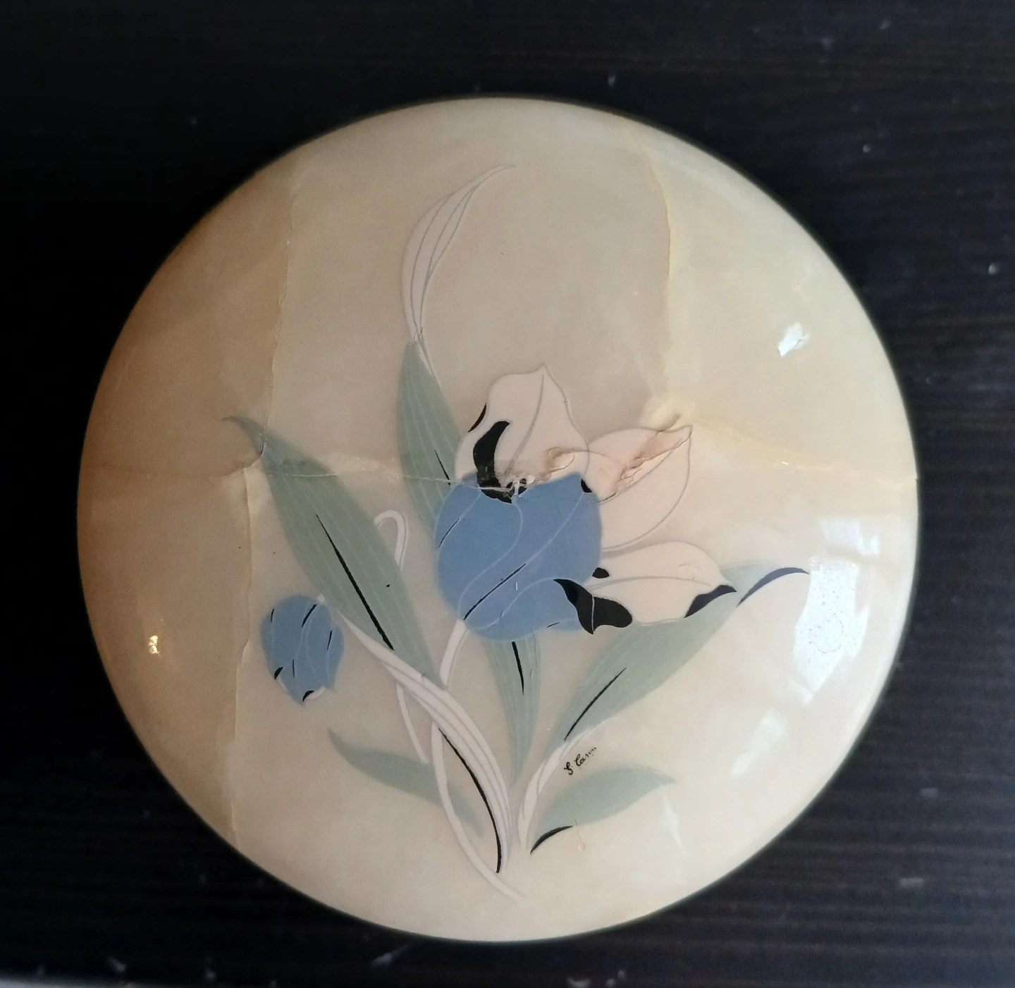 Vintage Alabaster Italian Trinket Box