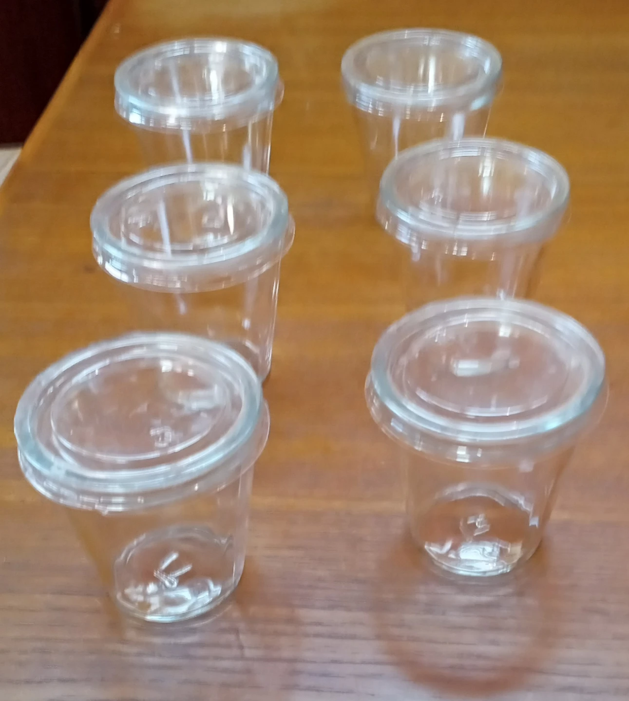 Set of 6 Small Glass Cups With Lids