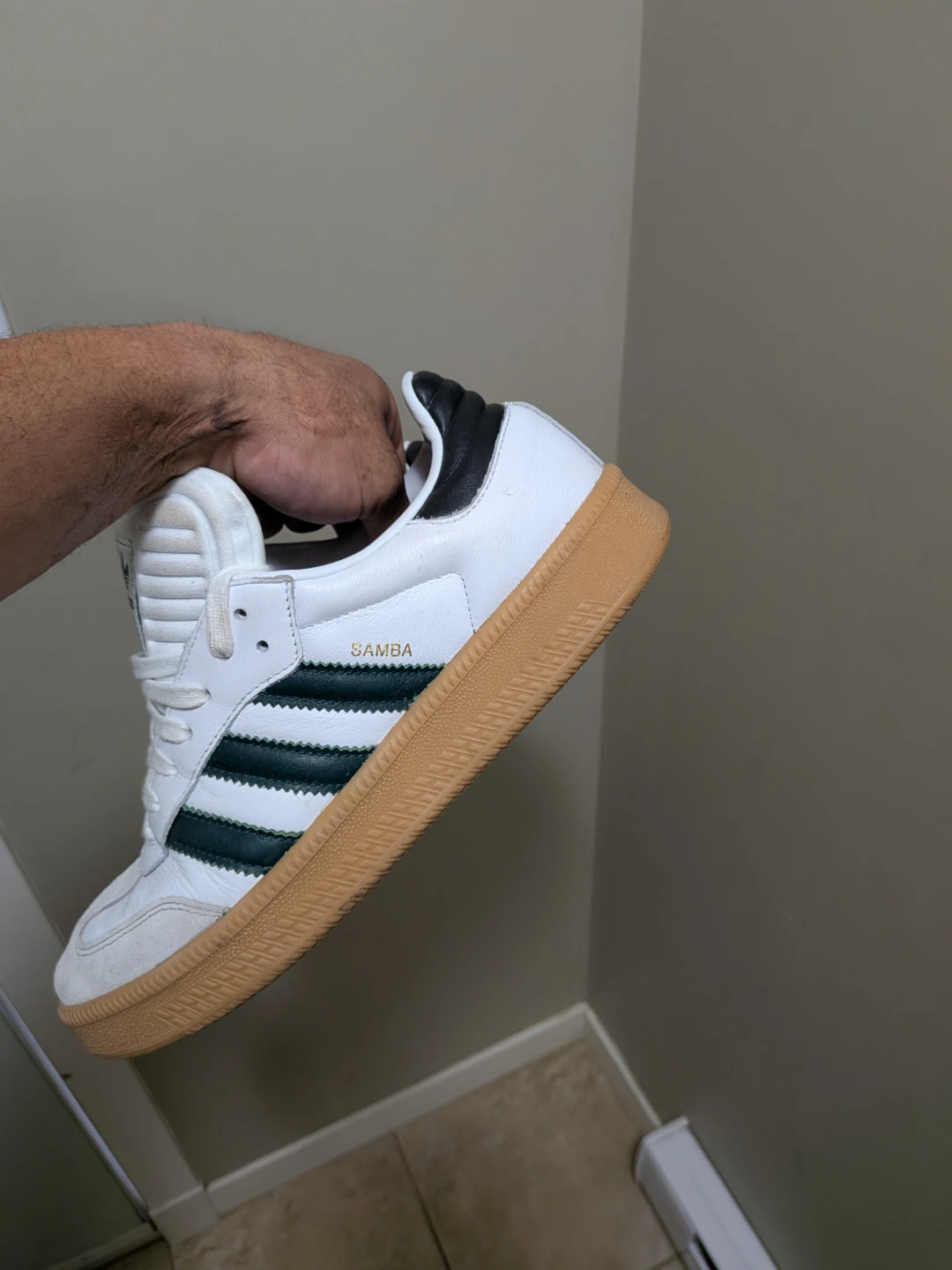 Adidas Samba Sneakers White Green Gum Sole