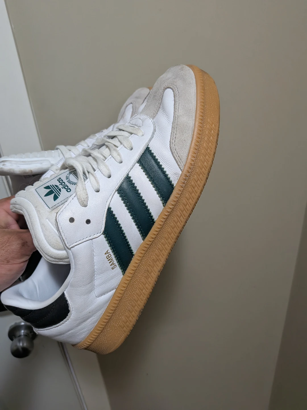 Adidas Samba Sneakers White Green Gum Sole - photo 5