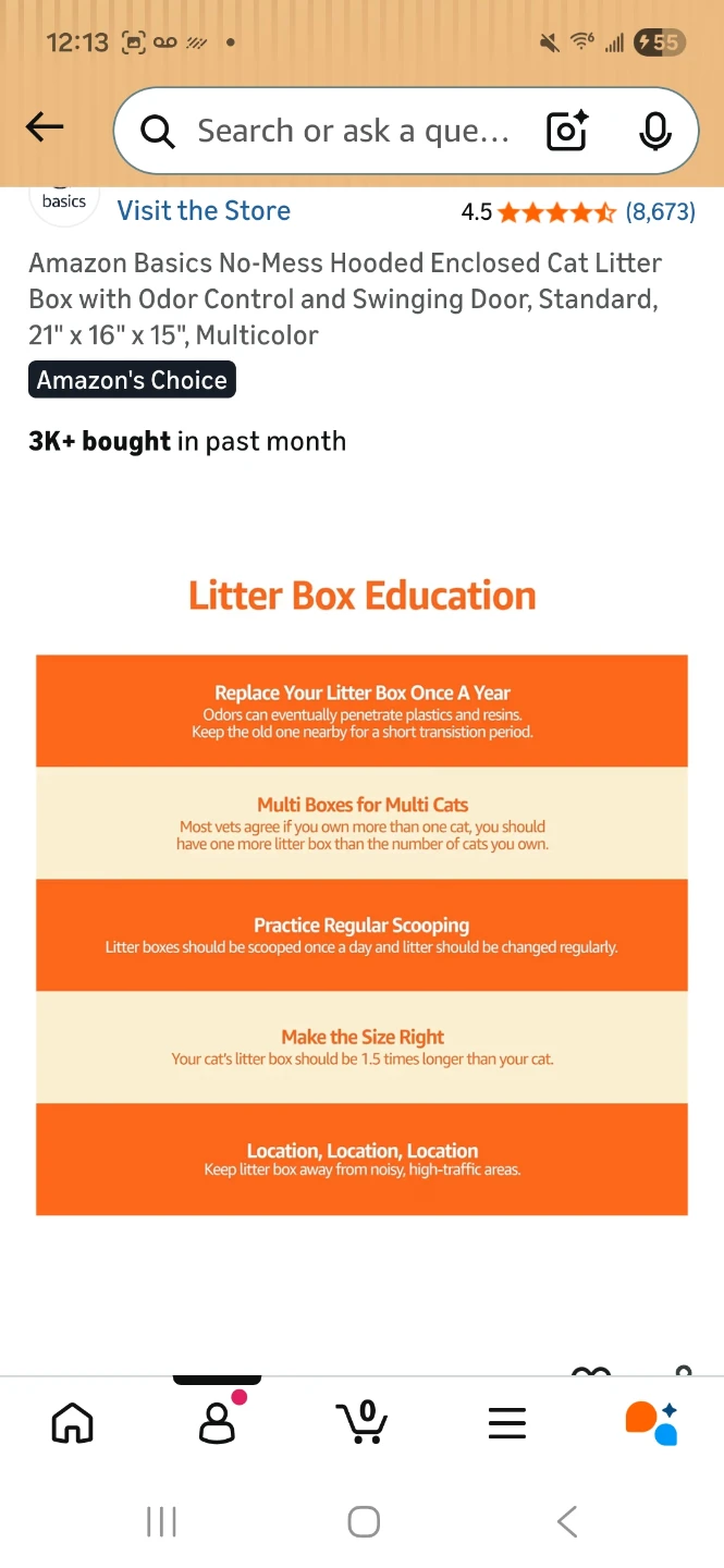 Amazon Basics No-Mess Hooded Enclosed Cat Litter Box - photo 4