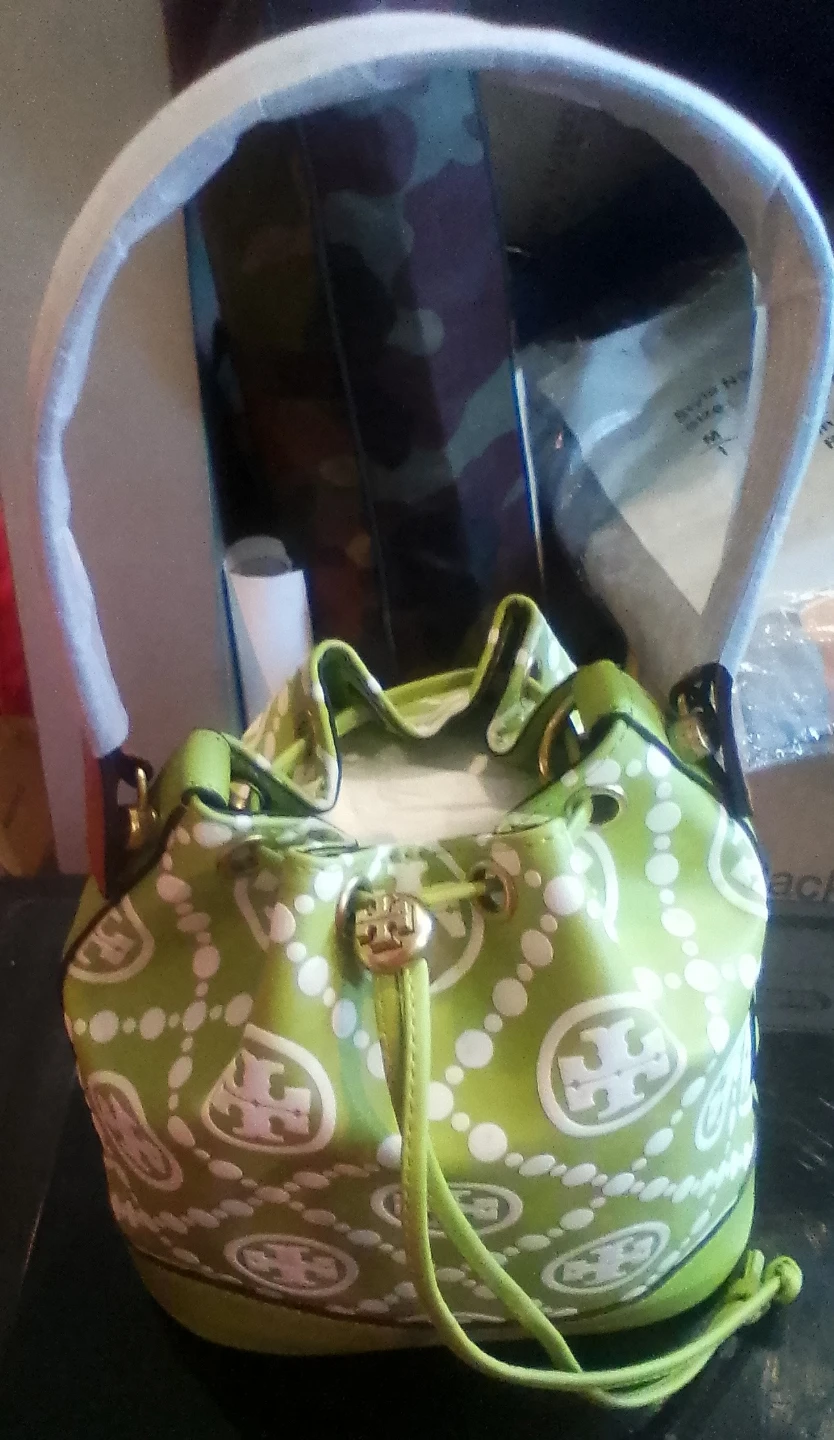 Tory Burch Bucket Bag - Lime Green Floral Print