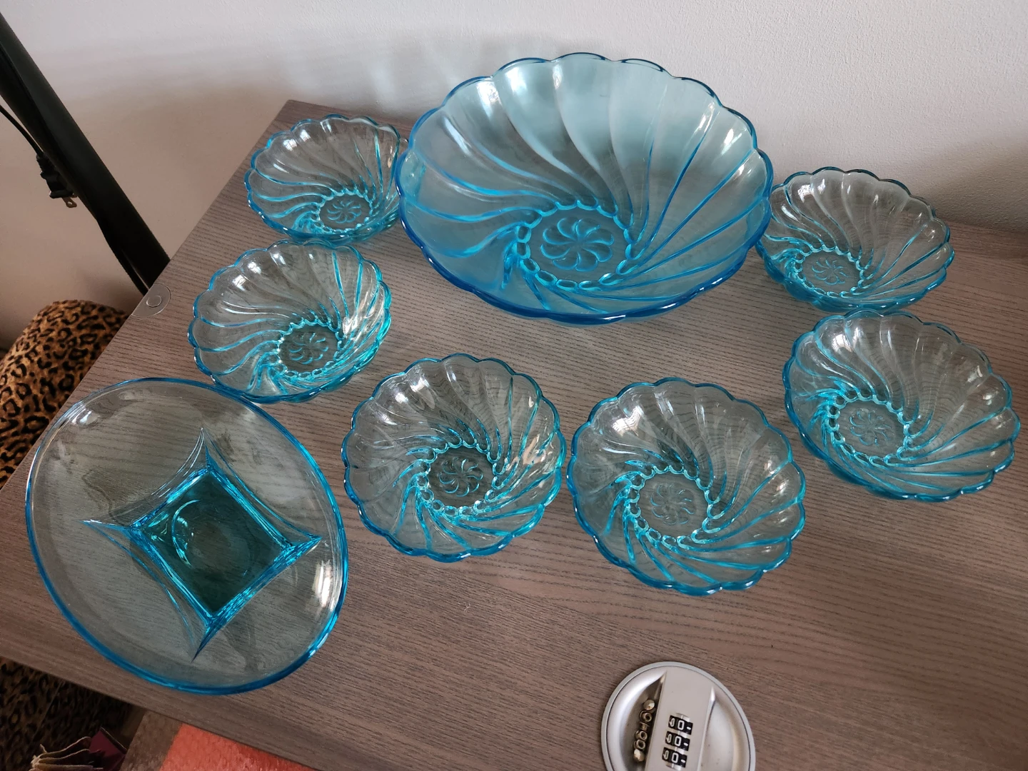 Blue Glass Serving Dish Set - photo 2