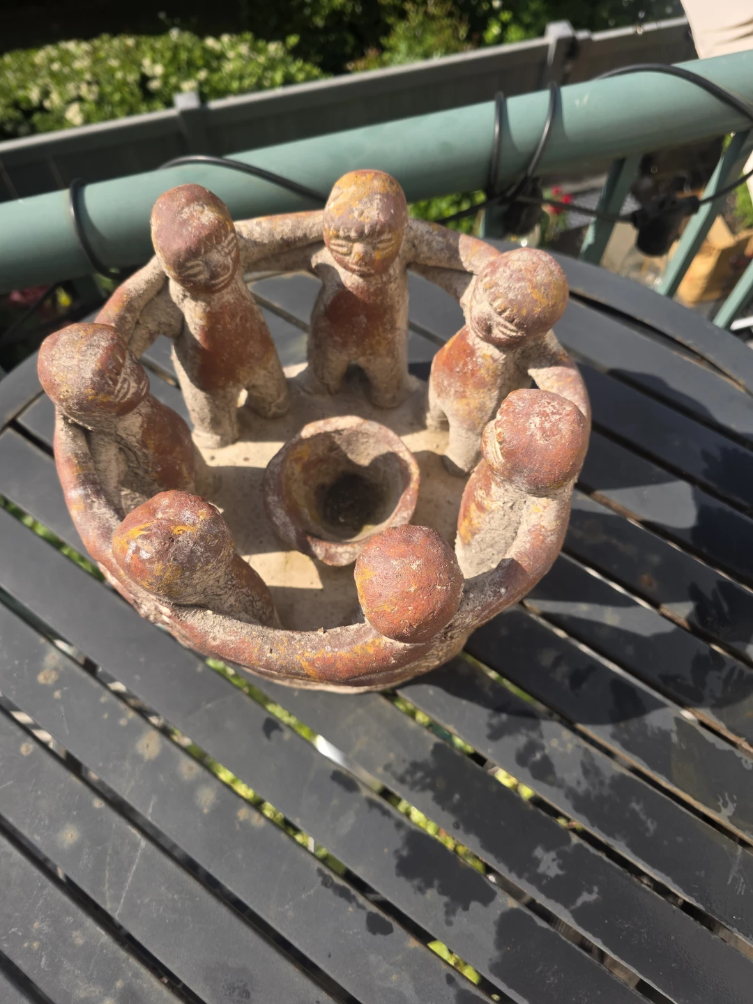 7 person vintage Figurine of people in a circle - photo 4