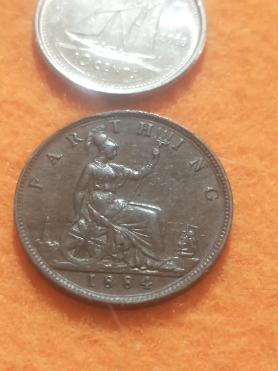 1884 England Farthing Coin - photo 2