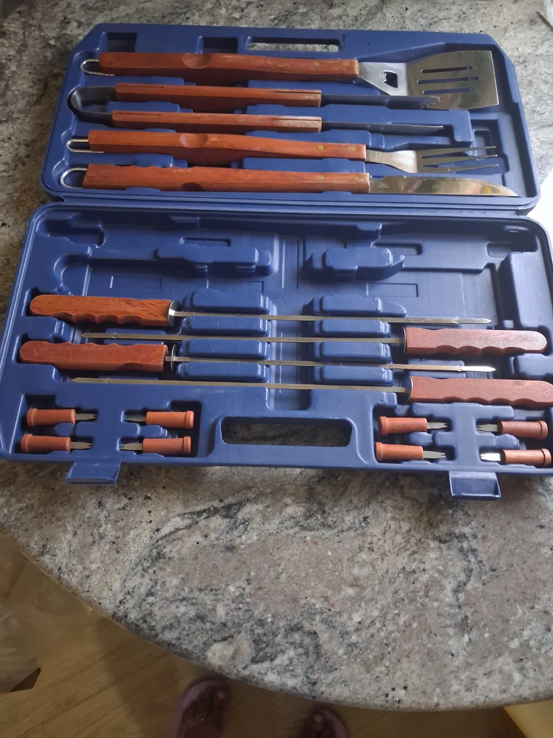 16 Piece BBQ Grill Tool Set with Wooden Handles