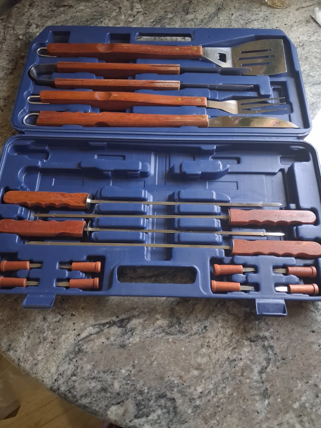 16 Piece BBQ Grill Tool Set with Wooden Handles - photo 2