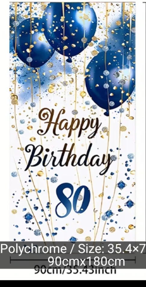80th Birthday Party Decor Set - Balloons, Banner, Cake Toppers - photo 2