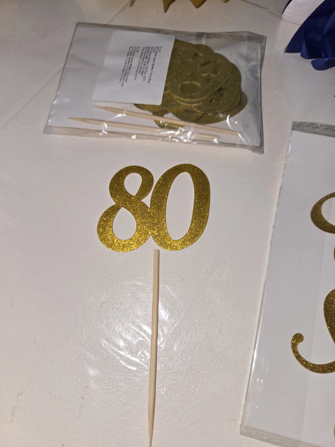 80th Birthday Party Decor Set - Balloons, Banner, Cake Toppers - photo 3