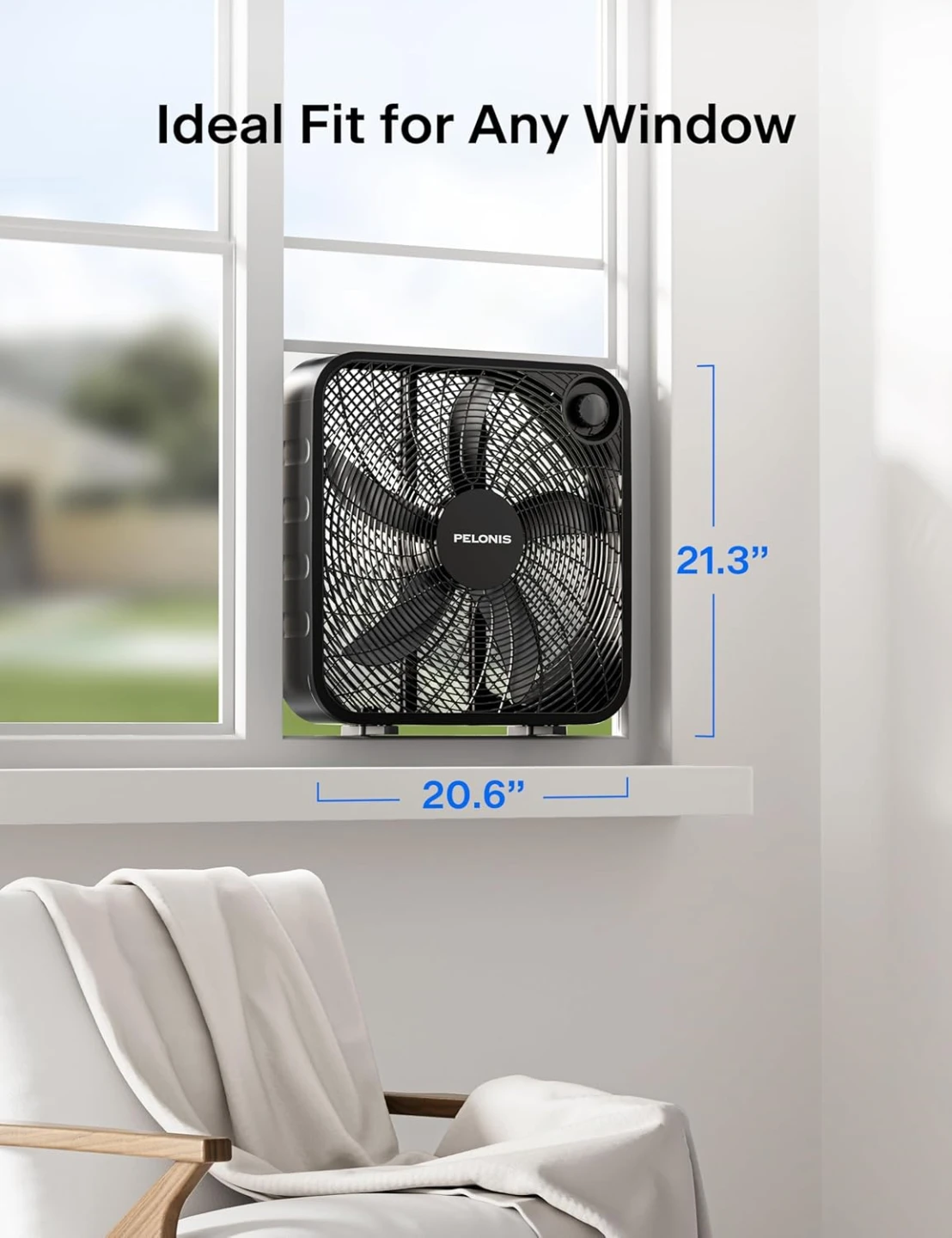 Pelonis 20-In 3-Speed Box Fan White - photo 4