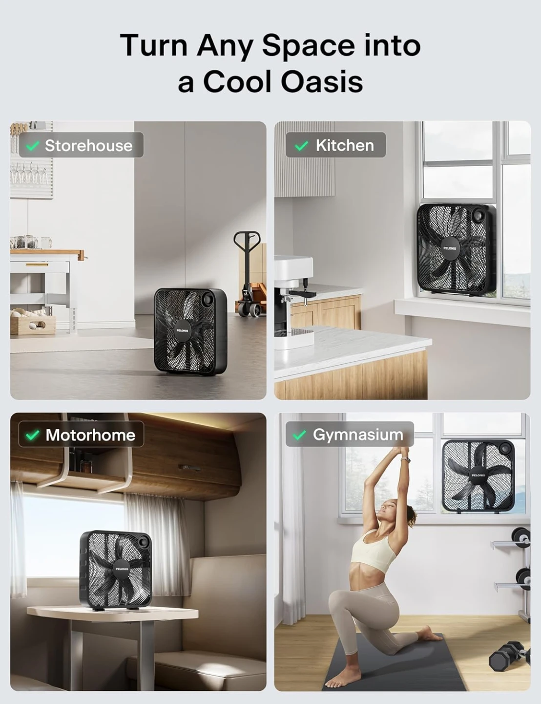 Pelonis 20-In 3-Speed Box Fan White - photo 5