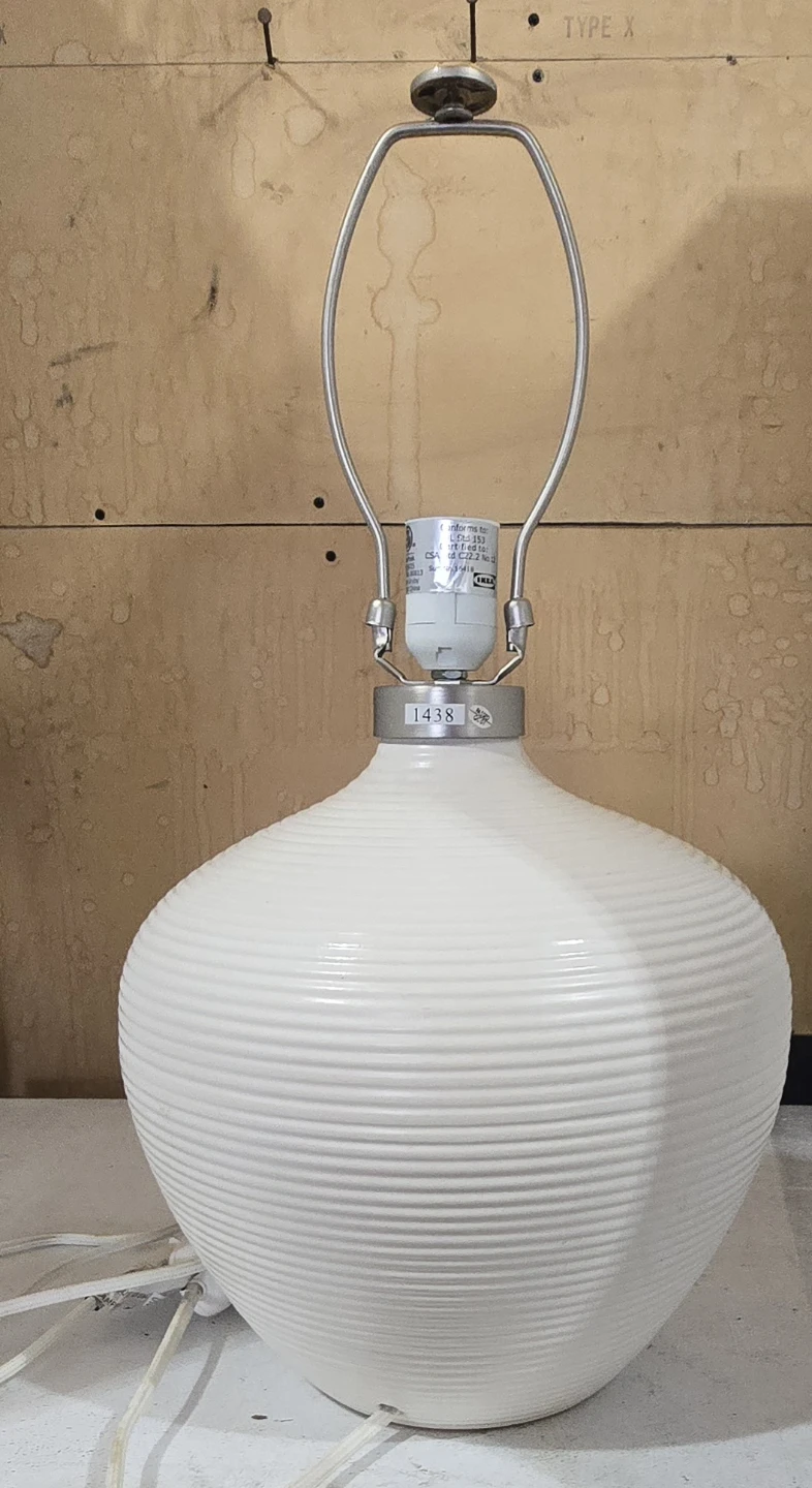 IKEA White Ribbed Table Lamp