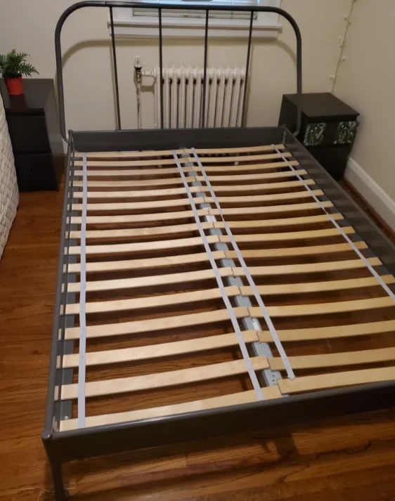 Grey metal IKEA bed frame (full/double) - photo 2